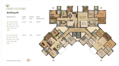 Project Image of 1098.0 - 1275.5 Sq.ft 3 BHK Apartment for buy in Kumar Princetown Royal