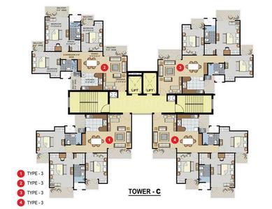Project Image of 1880 Sq.ft 3.5 BHK Apartment / Flat for sale in Sector 77 for Rs. 26200000