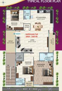 Project Image of 0.0 - 2400.0 Sq.ft 3 BHK Apartment for buy in GS Residency
