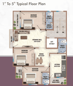 Project Image of 0.0 - 1550.0 Sq.ft 3 BHK Apartment for buy in Ekveera Venkatesh Prestige