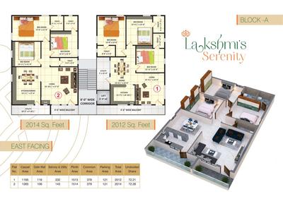 Project Image of 2012.0 - 2399.0 Sq.ft 3 BHK Apartment for buy in Lakshmi Serenity
