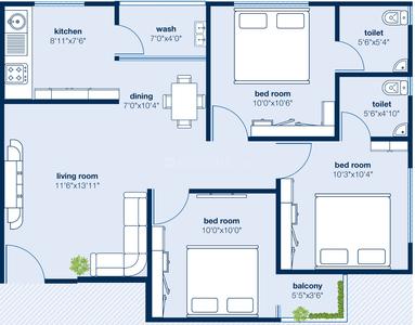 Project Image of 545.0 - 848.0 Sq.ft 2 BHK Apartment for buy in Shree Hari Nakshatra Residency 2