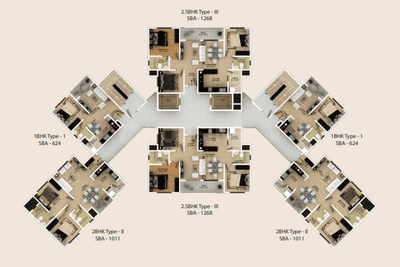 Project Image of 605.0 - 3060.0 Sq.ft 1 BHK Apartment for buy in Skylark Ithaca