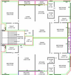 Project Image of 1112.88 - 1148.29 Sq.ft 3 BHK Apartment for buy in Green Heaven Apartment
