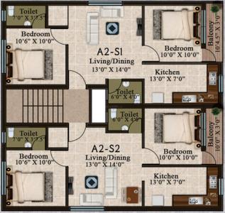 Project Image of 745.0 - 915.0 Sq.ft 2 BHK Apartment for buy in Golden Shri Vaaru