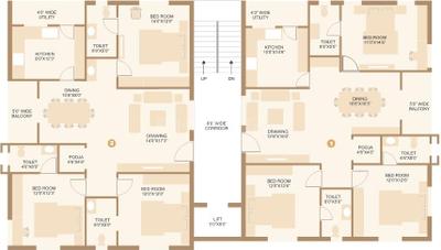 Project Image of 1645.0 - 1665.0 Sq.ft 3 BHK Apartment for buy in Alekhya Bliss