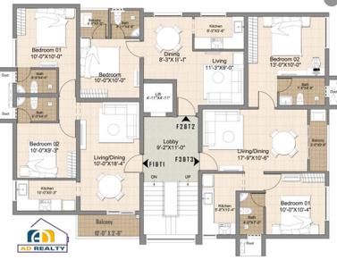 Project Image of 506.0 - 1126.0 Sq.ft 1 BHK Apartment for buy in AD Palladium Grande VI Block B