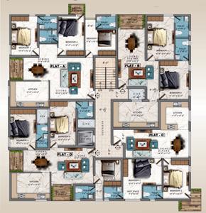 Project Image of 1195.0 - 1550.0 Sq.ft 2 BHK Apartment for buy in Dhiya Sai Sree Lakshmi
