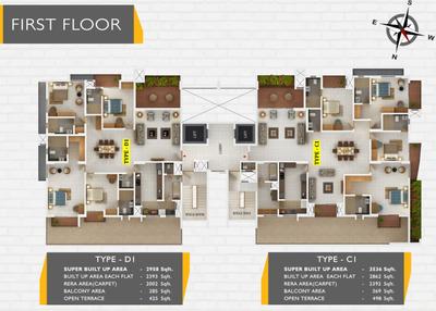Project Image of 2958.0 - 3536.0 Sq.ft 4 BHK Apartment for buy in ABAD Inspirations