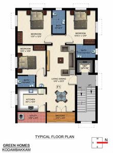 Project Image of 0.0 - 1271.0 Sq.ft 3 BHK Apartment for buy in Green Paradise