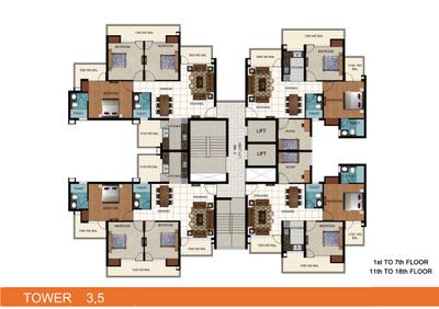 Project Image of 1050.0 - 1575.0 Sq.ft 2 BHK Apartment for buy in AIG Aigin Royal Phase 1