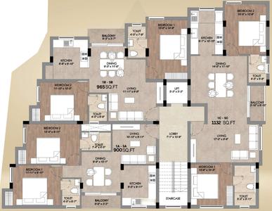 Project Image of 900.0 - 1132.0 Sq.ft 2 BHK Apartment for buy in Pearl Aster