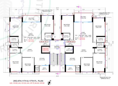 Project Image of 1136.56 - 1957.54 Sq.ft 3 BHK Apartment for buy in Meet Blue Stone One