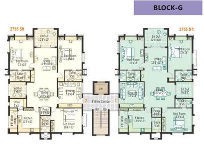 Project Image of 2755.0 - 3185.0 Sq.ft 3 BHK Apartment for buy in Sri Aditya Hill Top
