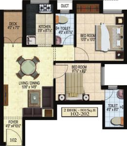 Project Image of 728.0 - 1500.0 Sq.ft 2 BHK Apartment for buy in SPS Brownstar