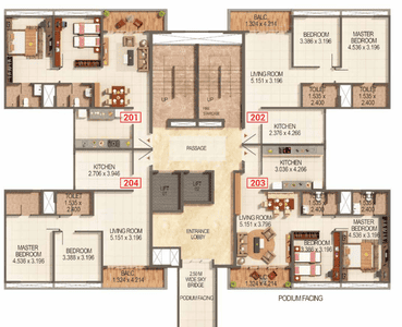 Project Image of 638.3 - 981.67 Sq.ft 2 BHK Apartment for buy in Kumar Palmspring Towers