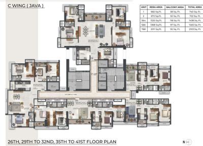Project Image of 695.0 - 2103.0 Sq.ft 2 BHK Apartment for buy in Agarwal Floresta Java