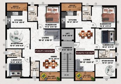 Project Image of 1125.0 - 1410.0 Sq.ft 3 BHK Apartment for buy in Viva Varna