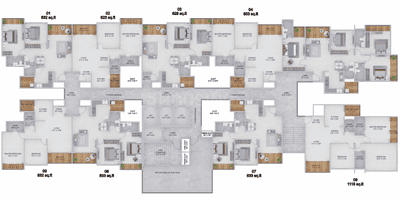 Project Image of 823.0 - 1118.0 Sq.ft 2 BHK Apartment for buy in SK Fortune Towers