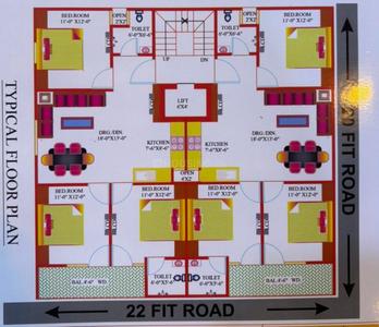 Project Image of 0.0 - 1210.0 Sq.ft 3 BHK Apartment for buy in Vaishno Krishna Kunj Residency