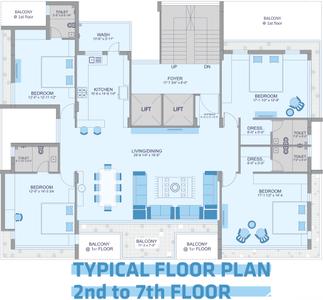 Project Image of 0.0 - 1943.1 Sq.ft 4 BHK Apartment for buy in Swastik Prime