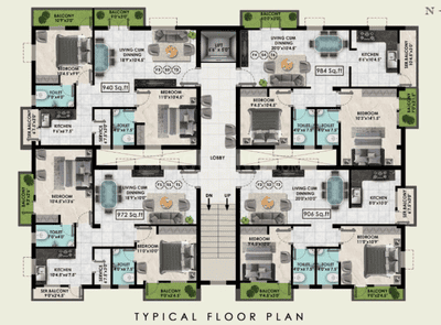 Project Image of 906.0 - 984.0 Sq.ft 2 BHK Builder Floor for buy in S Sri Devi
