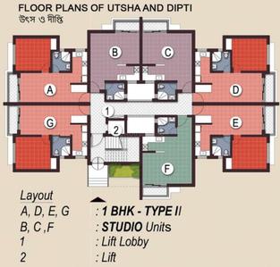 Project Image of 451.0 - 2020.0 Sq.ft 1 BHK Apartment for buy in Jhinuk Avihita