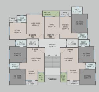 Project Image of 327.12 - 552.4 Sq.ft 2 BHK Apartment for buy in Shree Govardhan Heights