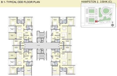 Project Image of 1148.0 - 1210.0 Sq.ft 3 BHK Apartment for buy in Sanklecha The Metrozone Hampston B1