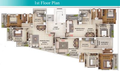 Project Image of 1068.0 - 1232.0 Sq.ft 2 BHK Apartment for buy in Shubh Swapn Enclave