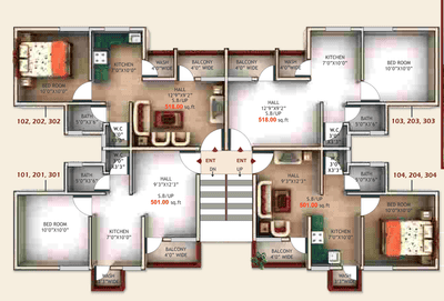Project Image of 321.0 - 993.0 Sq.ft 1 RK Serviced Apartment for buy in Raju Kunawars My Town