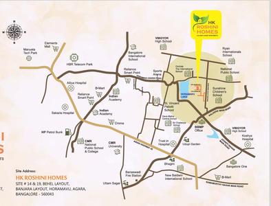 Project Image of 0.0 - 1333.0 Sq.ft 3 BHK Apartment for buy in HK Roshini Homes