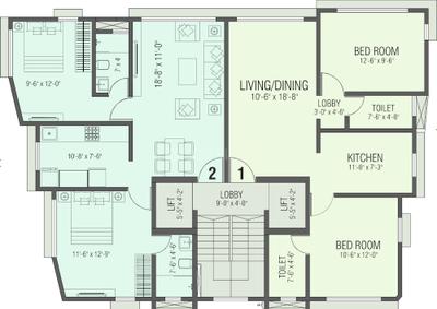 Project Image of 630.0 - 644.0 Sq.ft 2 BHK Apartment for buy in The Makwana Disha Co Op Housing Society Ltd