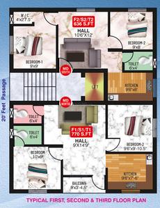 Project Image of 636.0 - 770.0 Sq.ft 2 BHK Apartment for buy in Crest Irina