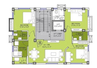 Project Image of 0.0 - 1535.0 Sq.ft 3 BHK Apartment for buy in Verdant New Alipore