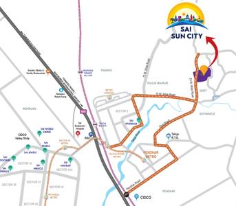 Project Image of 410.54 - 613.76 Sq.ft 1 BHK Apartment for buy in Paradise Sai Sun City Phase 3