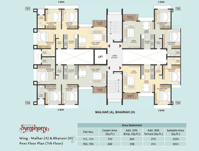 Project Image of 602.0 - 737.0 Sq.ft 2 BHK Apartment for buy in Samraat Symphony 02 