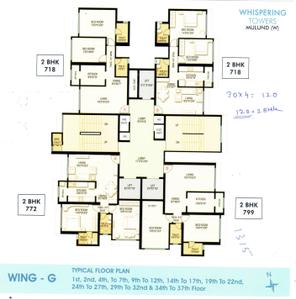 Project Image of 719.0 - 1460.0 Sq.ft 2 BHK Apartment for buy in HDIL Whispering Towers