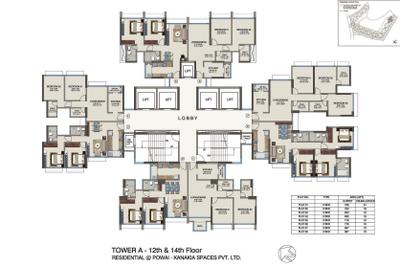 Project Image of 666.0 - 986.0 Sq.ft 2 BHK Apartment for buy in Kanakia Future City A