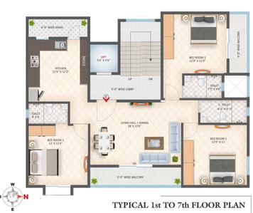 Project Image of 0.0 - 1640.0 Sq.ft 3 BHK Apartment for buy in Shree Swapnil Residency