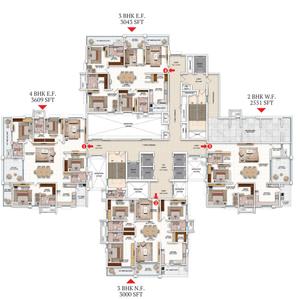 Project Image of 2551.0 - 3612.0 Sq.ft 2 BHK Apartment for buy in My Home Avali