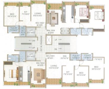 Project Image of 660.0 - 975.0 Sq.ft 1 BHK Apartment for buy in S And S Emerald Tower A Wing