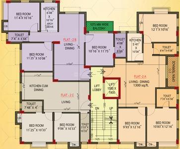 Project Image of 0.0 - 1300.0 Sq.ft 3 BHK Apartment for buy in Sun Hirise Atul Niwas