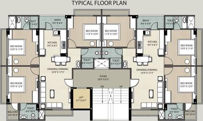 Project Image of 776.51 - 779.41 Sq.ft 3 BHK Apartment for buy in Panchamrut Mansi Prime