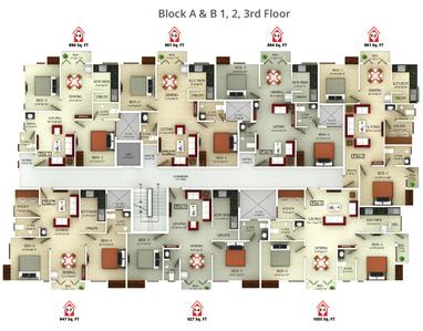 Project Image of 894.0 - 1250.0 Sq.ft 2 BHK Apartment for buy in Saradeuz Ecstasy