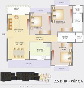 Project Image of 803.0 - 960.0 Sq.ft 2 BHK Apartment for buy in Tridhaatu Hersh Aangan