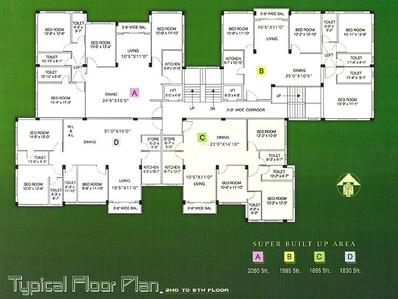 Project Image of 1665.0 - 2090.0 Sq.ft 3 BHK Apartment for buy in Akshara Park