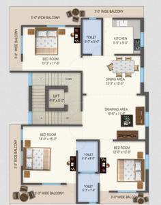 Project Image of 1150.0 - 1709.0 Sq.ft 2 BHK Apartment for buy in Poorvanjali Uma Asha Enclave
