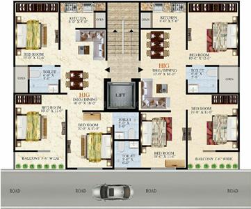 Project Image of 0.0 - 1200.0 Sq.ft 3 BHK Apartment for buy in JMD Shri Shyam Apartment