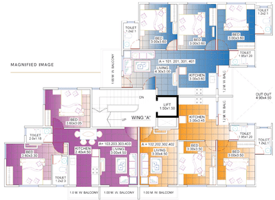 Project Image of 969.0 - 1384.0 Sq.ft 2 BHK Apartment for buy in Divine Park
